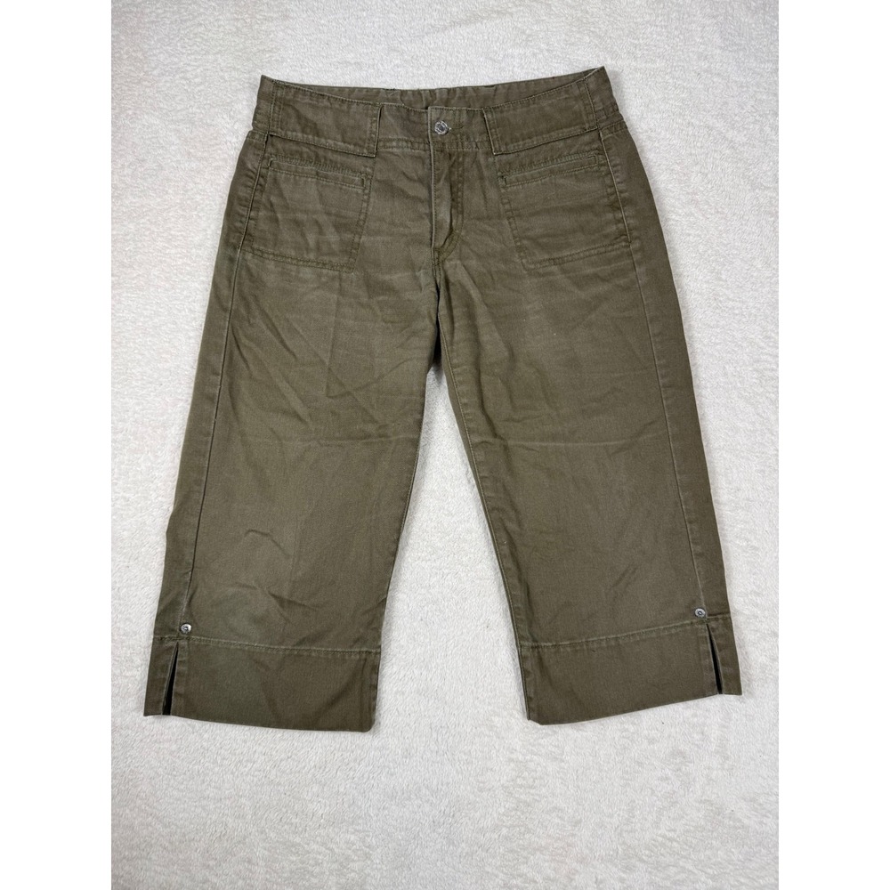 Levi's Jane Crop Pants Womens 10MIS Olive Green Y2K gaucho Back Cotton Capris